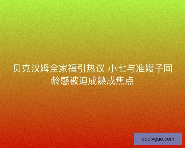 贝克汉姆全家福引热议 小七与准嫂子同龄感被迫成熟成焦点